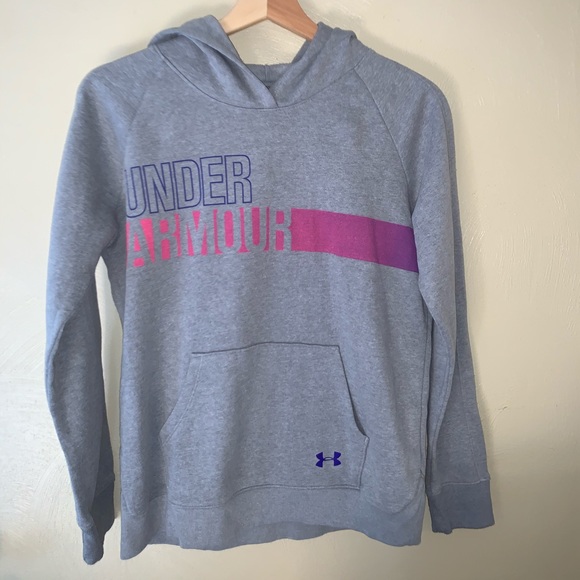 Girls Gray Under Armor Hoodie - Picture 1 of 3